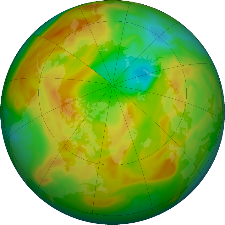 Arctic ozone map for 29 April 2020